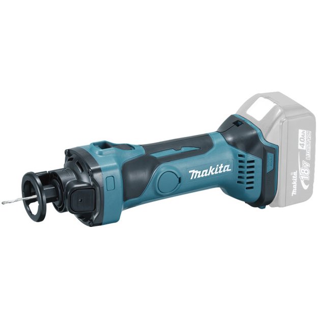 Makita DCO180Z Akumuliatorine freza gipso kartonui (18V Li-ion Be akumuliatorių ir kroviklio)