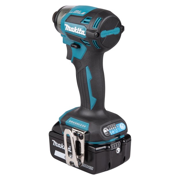 Makita DTD173RTJ bešepetėlinis akumuliatorinis smūginis suktuvas su 18V 2x5.0Ah
