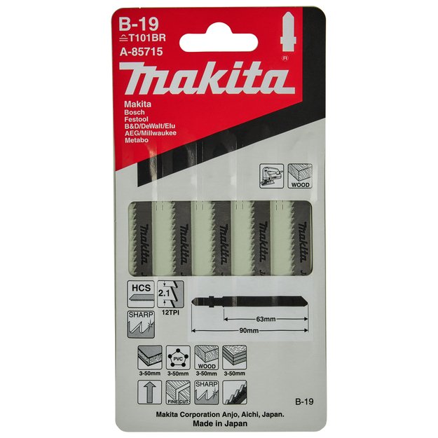 Makita siaurapjūklio pjūkleliai B-19 (T101BR) 65MM 5 Vnt. A-85715