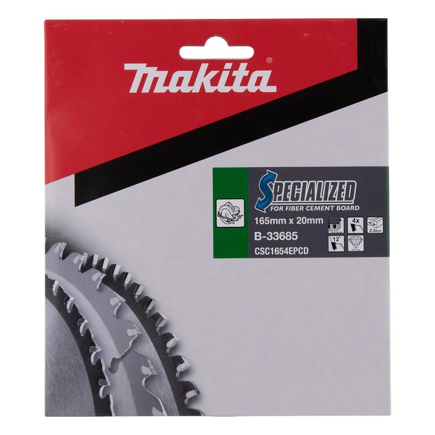 Makita T.C.T. pjūklas Fibrocemento plokštėms 165X2.3X20mm 12° T4 B-33685