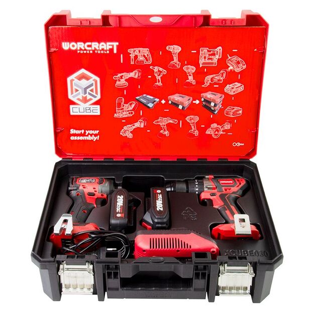 Worcraft Akumuliatorinio suktuvo-gręžtuvo ir smūginio suktuvo rinkinys 20V 2x4,0Ah 3