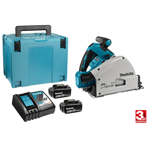 Makita DSP600RGJ Akumuliatorinis diskinis pjūklas 18V 2x6,0Ah