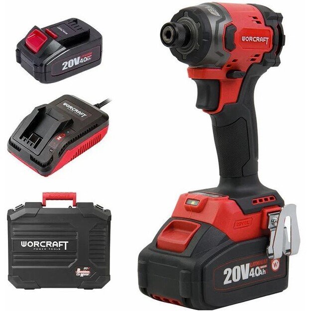 Worcraft akumuliatorinis smūginis suktuvas 20V LI-ION 2x4,0Ah