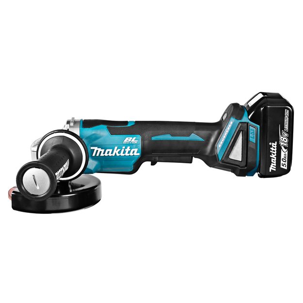 Makita DGA508RTJ Akumuliatorinis kampinis šlifuoklis su 18V 2x5,0Ah