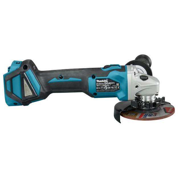 Makita DGA511RTJ Akumuliatorinis kampinis šlifuoklis su 18V 2x5,0Ah 1