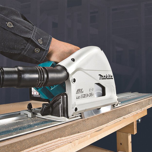 Makita DSP600ZJ Akumuliatorinis diskinis pjūklas (2x18V Li-ion Be akumuliatorių ir kroviklio)
